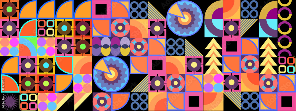 Obraz premium Vector flat mosaic background with shapes colorful colourful