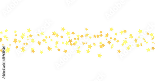 XMAS Stars - stars. Confetti celebration  Falling golden abstract decoration for party  birthday celebrate  - PNG transparent
