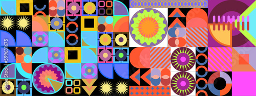 Vector flat design geometric pattern mobile design colorful colourful