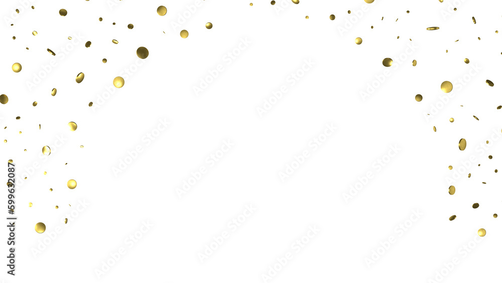 Gold confetti background, isolated on transparent background Gold confetti background, isolated on transparent background