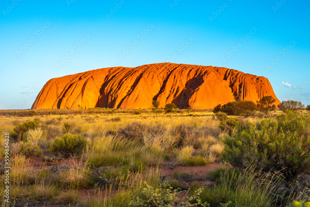 Uluru (Ayers Rock), the iconic sandstone rock in the centre of Australia, Northern Territory, Australia - obrazy, fototapety, plakaty 