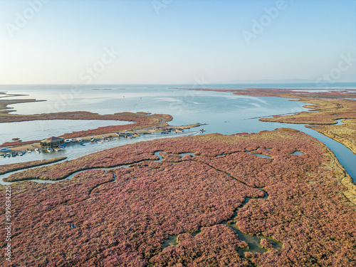 Obraz na plátně Gediz delta fishermen live in the river among the reeds.