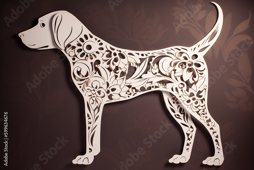 Hund aus Papercut KI