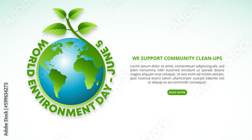 World environment day background with the earth with plant