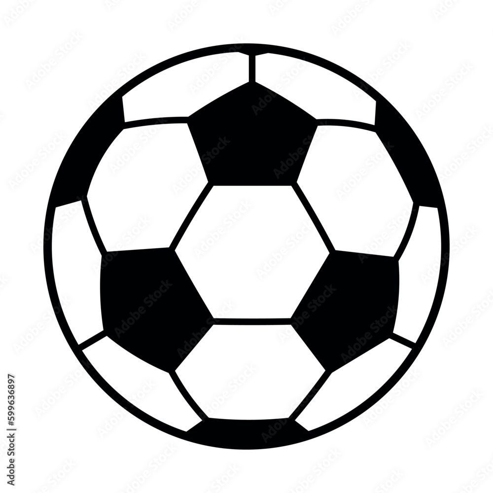 Soccer ball or football flat vector icon simple black style for sports illustration.
Soccer ball or football flat vector icon simple black style for sports illustration.