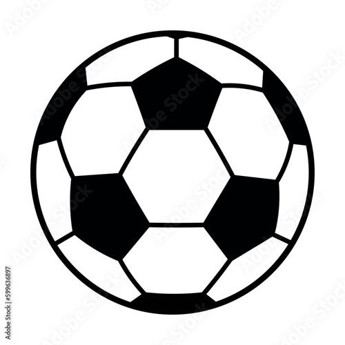 Soccer ball or football flat vector icon simple black style for sports illustration. 