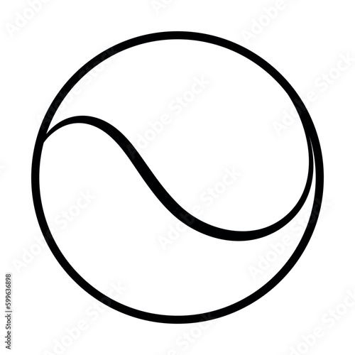 Tennis ball. Black icon. Vector illustration isolated