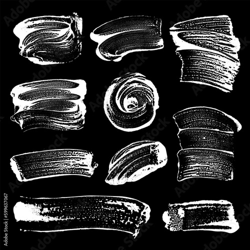 Set of soap grunge stains. Collection of foam textures. Soap bubble spots. Foam water. Black and white streaks of paint. Wash texture. Liquid for cleaning. Sponge stains. Soap scum on glass