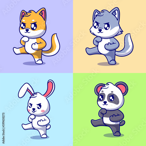 Free vector cute animal cartoon vector icon illustration. animal icon concept isolated
