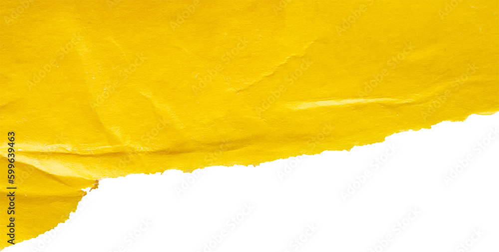 Yellow ripped paper torn edges strips isolated on white background Yellow ripped paper torn edges strips isolated on white background