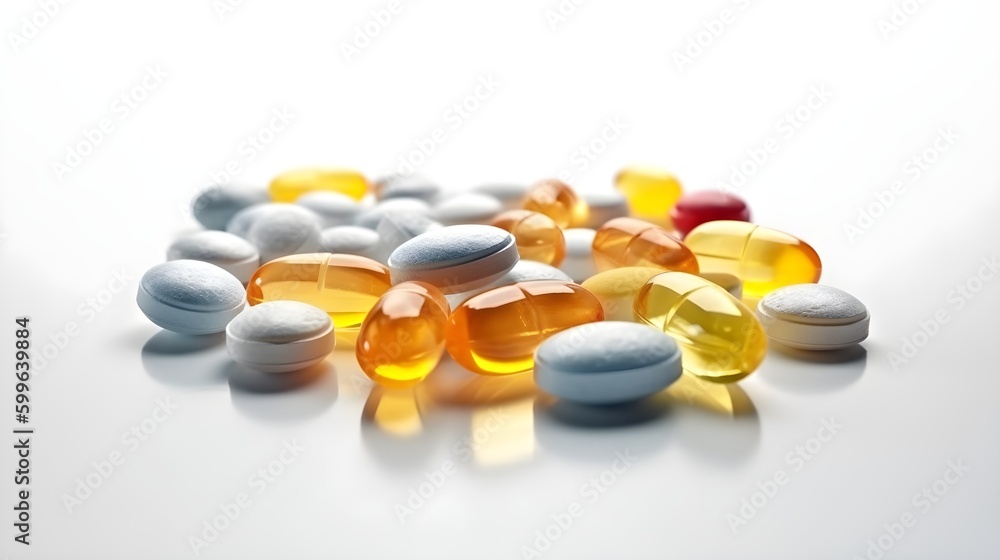 Assortment of pharmaceutical medicine vitamins, pills, softgel isolated on white background studio shot. Assortment of pharmaceutical medicine vitamins, pills, softgel isolated on white background studio shot.