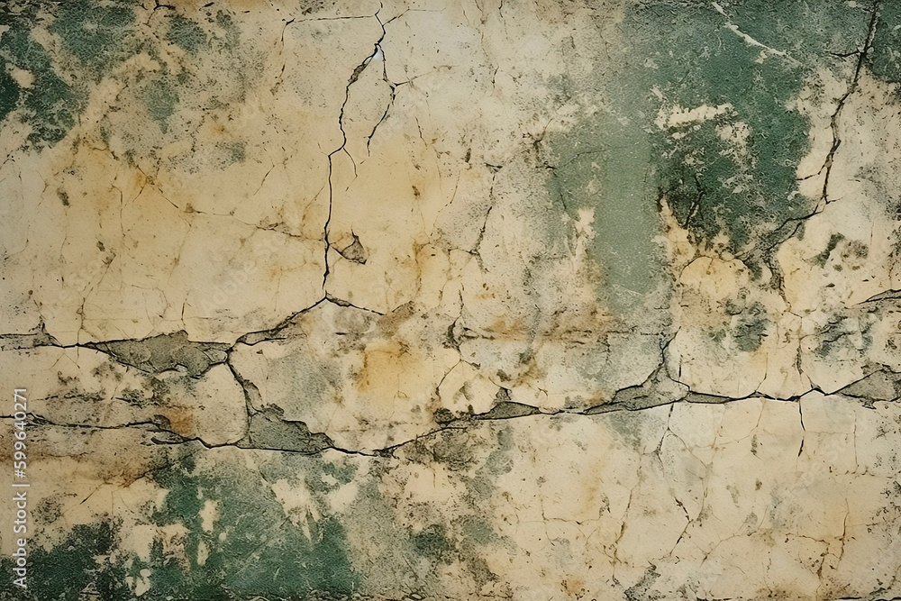 Fototapeta premium Old cracked wall texture - Generative AI