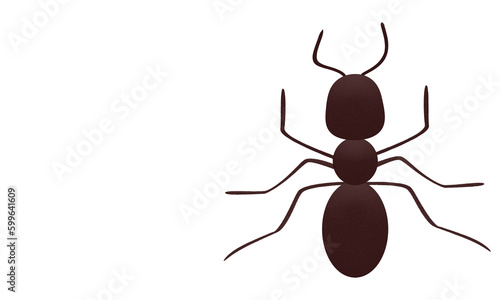 Ant on a white background. Isolated.
