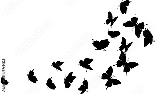 Flying butterflies. Vector decoration element.