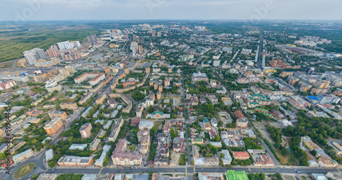 Ryazan, Russia. Panoramic view of the city from the air. Aerial view