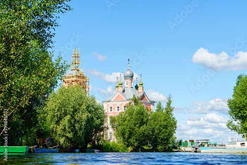 Pereslavl-Zalessky, Russia - August 18, 2020: Church of the Forty Martyrs of Sebastia. Trubezh River photo