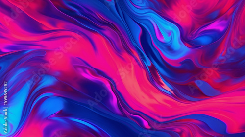 Dark Purple and Hot Pink Marble Wave Pattern with Prism Glitch Effect Abstract Background - Psychedelic Colorful Neon - Generative AI 