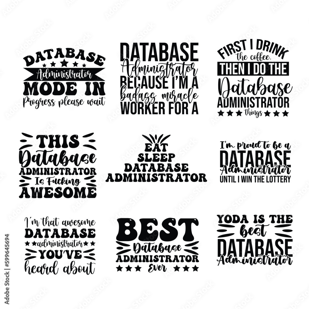 Fototapeta premium Database Administrator T shirt design bundle