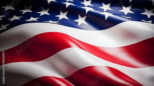 USA Waving Flag, Background of United States Flag. Generative ai
