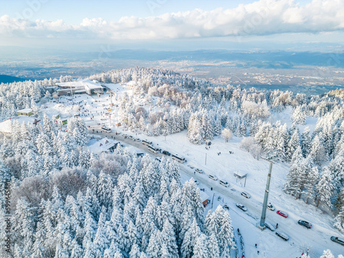 Obraz na plátně Uludag Sarıalan snow view and ski slope