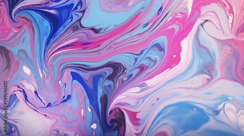 Pastel Psychedelic Marble in Pink, Blue, and Purple Aesthetic - Liquid Wave Pattern with Melted Paint Like Liquid Swirling - Generative AI