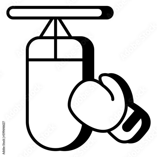 A modern design icon of punching bag