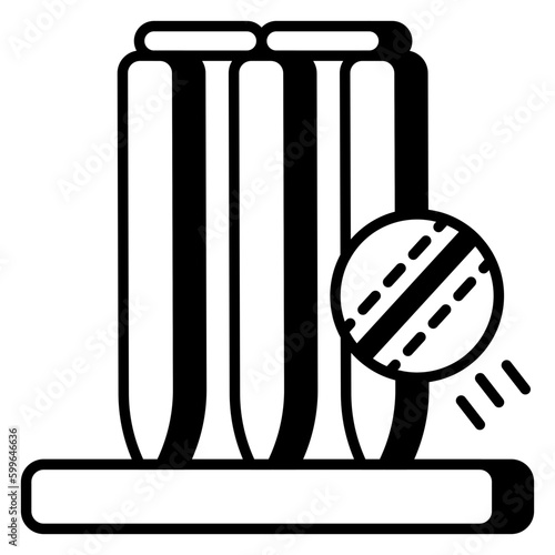 An amazing design icon of cricket wicket