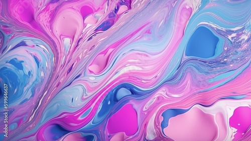 Pastel Psychedelic Marble in Pink  Blue  and Purple Aesthetic - Liquid Wave Pattern with Melted Paint Like Liquid Swirling - Generative AI