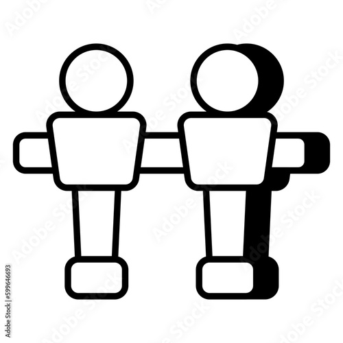 A creative design icon of foosball