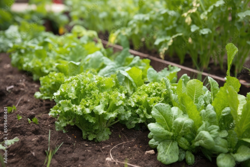 close-up of fresh garden growth, with details visible, created with generative ai close-up of fresh garden growth, with details visible, created with generative ai