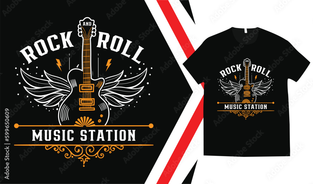 Music t-shirt design and rock band tshirt design