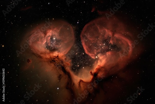 heart shaped nebula, with heart-shaped galaxies in the background, created with generative ai © Alfazet Chronicles
