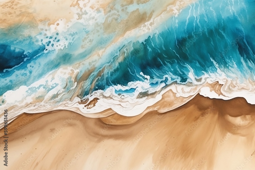 Obraz premium wave on the beach. Generative AI.