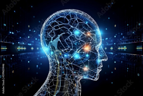 head and brain. Generative AI.