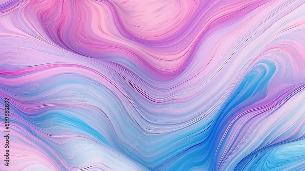 Obraz premium Light Purple and Pastel Pink Marble Wave Pattern with Prism Glitch Effect Abstract Background - Psychedelic Colorful Neon - Generative AI 