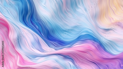 Light Purple and Pastel Pink Marble Wave Pattern with Prism Glitch Effect Abstract Background - Psychedelic Colorful Neon - Generative AI 