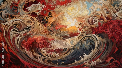 Abstract fractal background a computer-generated 2D illustration, texture, generative Ai