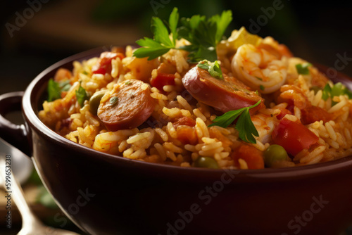 Fotografie homemade jambalaya