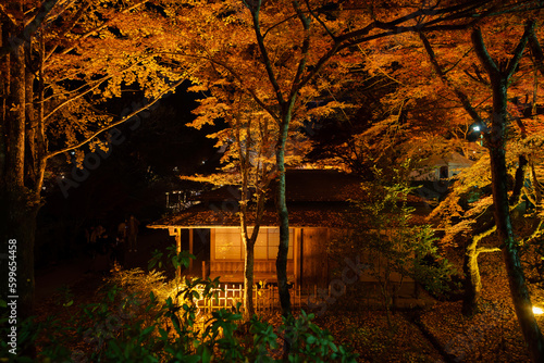 香嵐渓　紅葉と屋敷