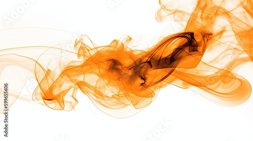 abstract colorful smoke wafting across image with solid white background, for presentation, generative AI 