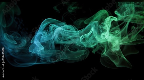Abstract smoke of solid black background. For presentation. Generative AI  