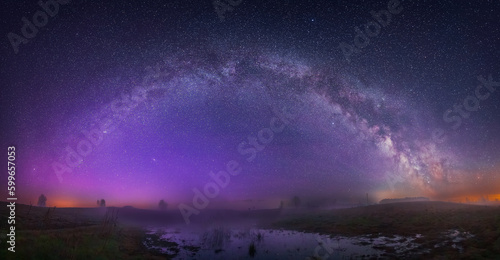 Wallpaper Mural Night landscape with colorful Milky Way, spring sky Torontodigital.ca