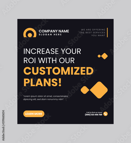 Digital business marketing banner for social media post template, We are digital marketing experts, and We find new ways to market you digitally, Your business needs attention