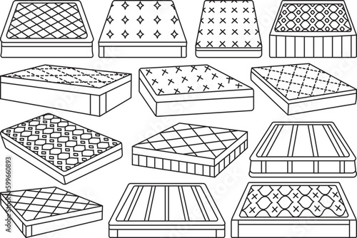 Mattress  Outline Bundle,Clip Art 
