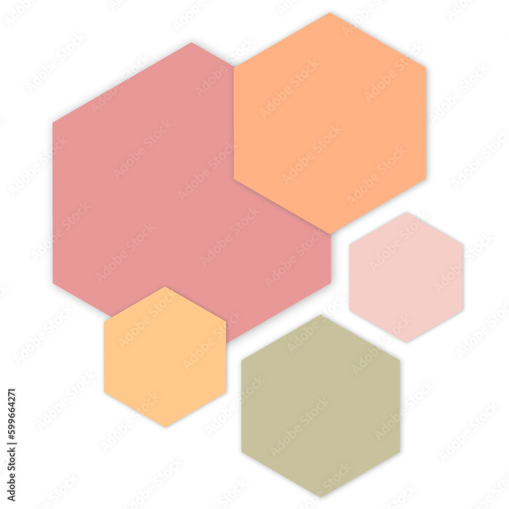 Set of Colorful Hexagons Set of Colorful Hexagons