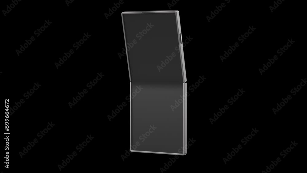 Modern foldable smartphone on black background Modern foldable smartphone on black background