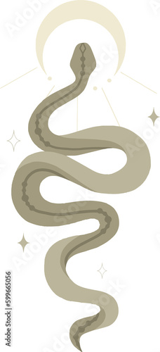 Line snake art with geometrical background