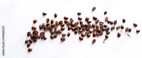 coffee beans on white background created using Generative AI
