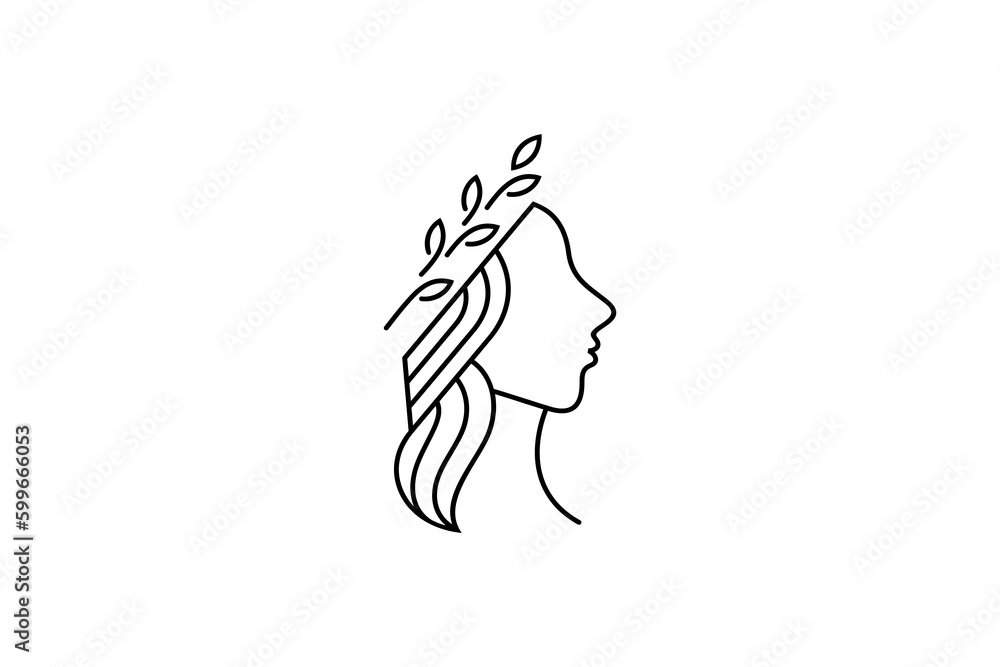 athena goddess line art style logo Stock Vector | Adobe Stock