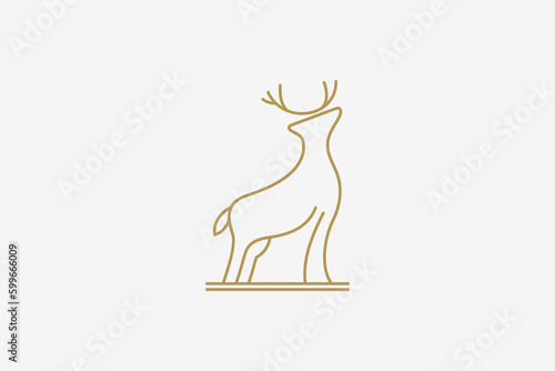 Deer animal line art style logo